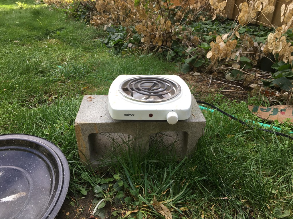 electric cooktop for heating the scalding water